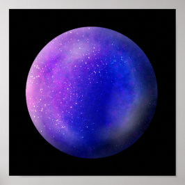 Lila Galaxy Orb - Vibrant Lila Marble Print Poster