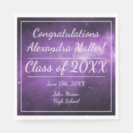 Lila Galaxy Rymden Studenten Pappra blöjor Pappersservett