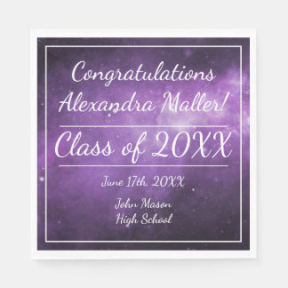 Lila Galaxy Rymden Studenten Pappra blöjor Pappersservett