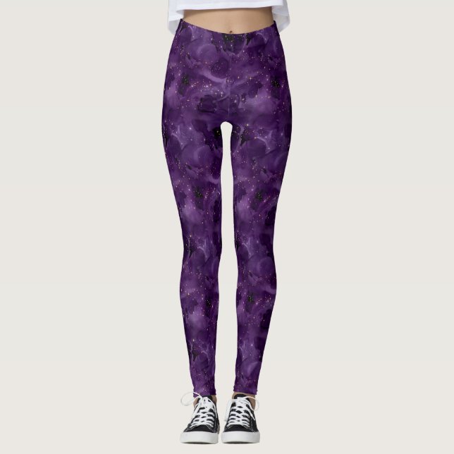 Lila Galaxy-seriens design 8 Leggings (Framsida)
