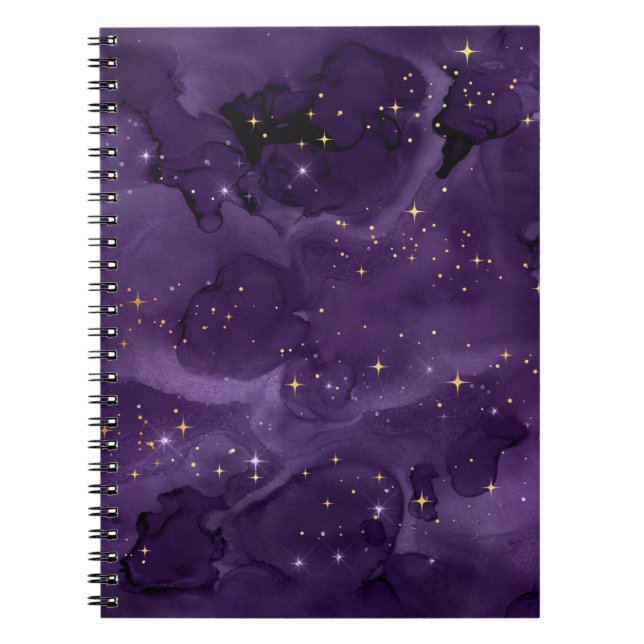 Lila Galaxy Series Design 8 Anteckningsbok (Framsidan)