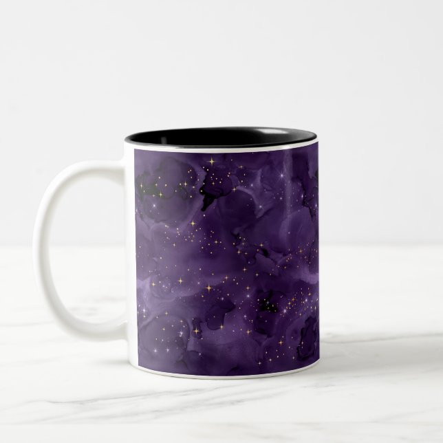 Lila Galaxy Series Design 8 Två-Tonad Mugg (Vänster)