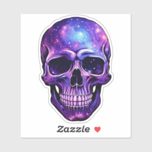 Lila Galaxy Skull Klistermärken