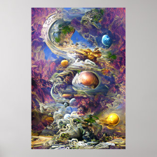 Lila Galaxy Solar System Poster