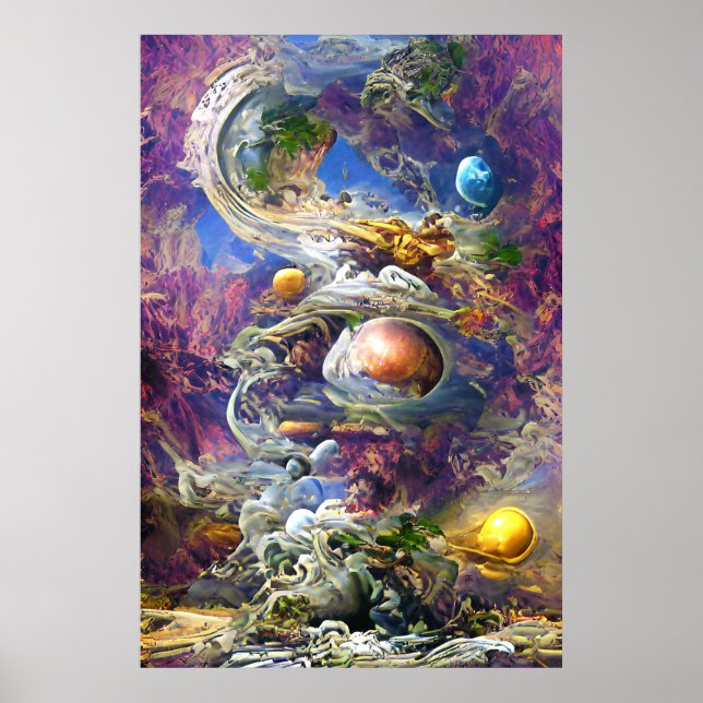 Lila Galaxy Solar System Poster (Framsidan)