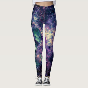 Lila Galaxy Space Sten Coola Leggings