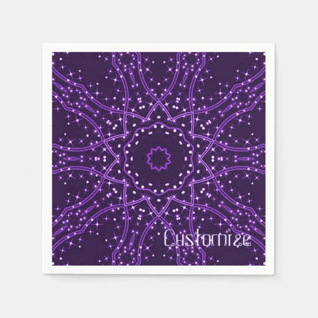 Lila Galaxy Stars Napkins Pappersservett (Framsidan)