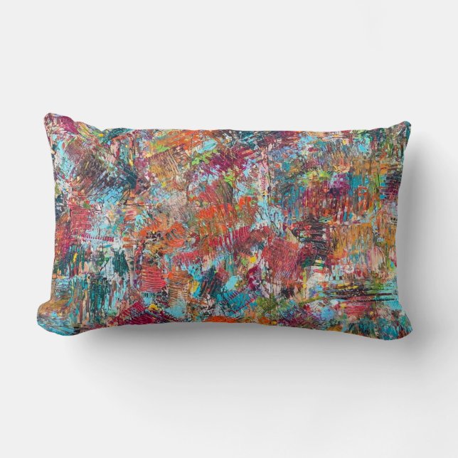 Lila galen bomullslumpänkussen lumbarkudde (Framsida)