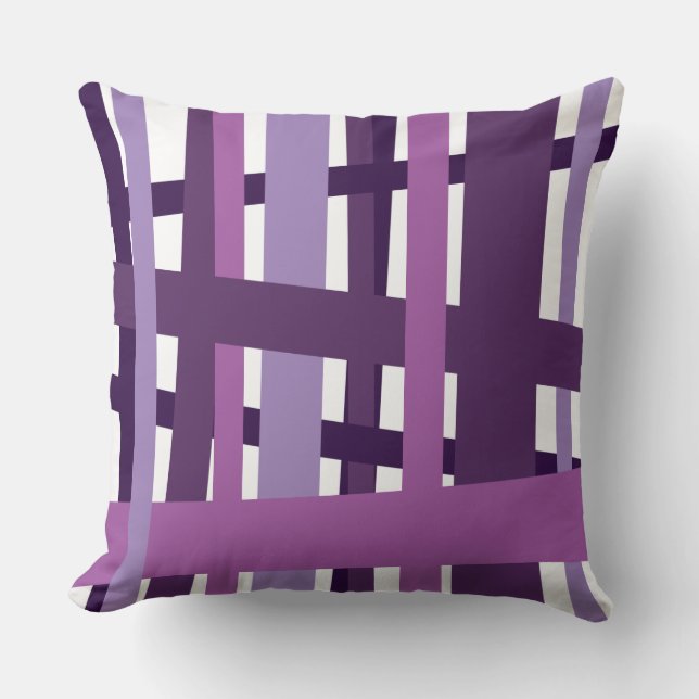 LILA GALNA LINJER DESIGN Retro Kastkudde Kudde (Framsida)