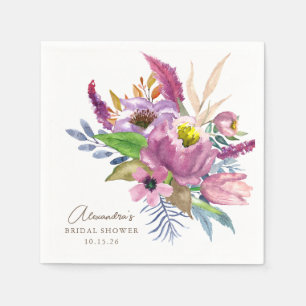 Lila Garden Blommigt minimalistisk Anpassningsbar Pappersservett