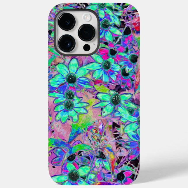 Lila Garden med Psychedelic Aquamarine Flowers (Baksida)