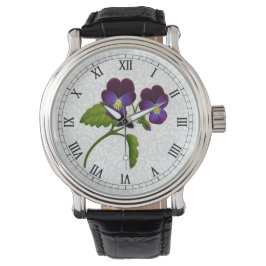 Lila Garden Pansy Flowers Watch Armbandsur