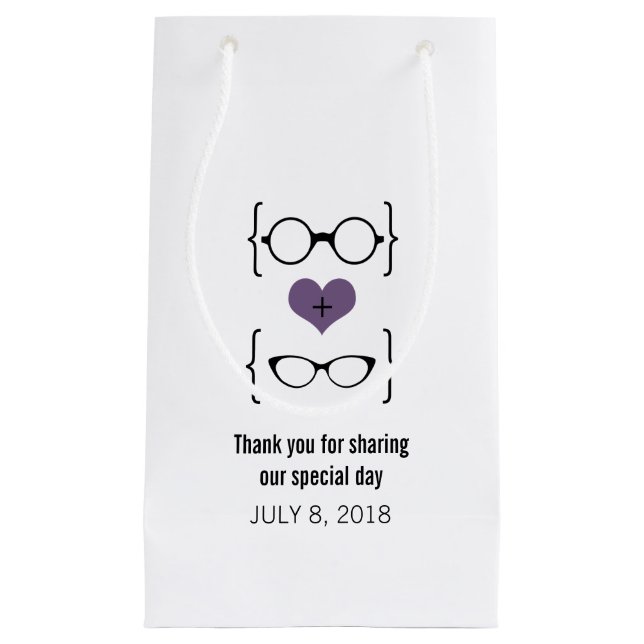 Lila Geeky Glasses Gift Bag (Framsidan)