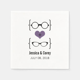 Lila Geeky Glasses Pappra Napkins Pappersservett