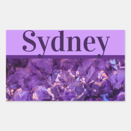 Lila Gems Sticker Rektangulärt Klistermärke