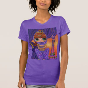 Lila Genie Doll Big Ögon Magic Flaska Tee