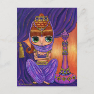 Lila Genie Postcard Vykort