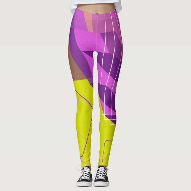 Lila GEO Leggings (Framsida)