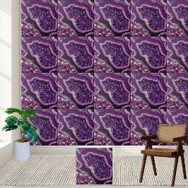 Lila Geode Crystal Tile Art Kakelplatta