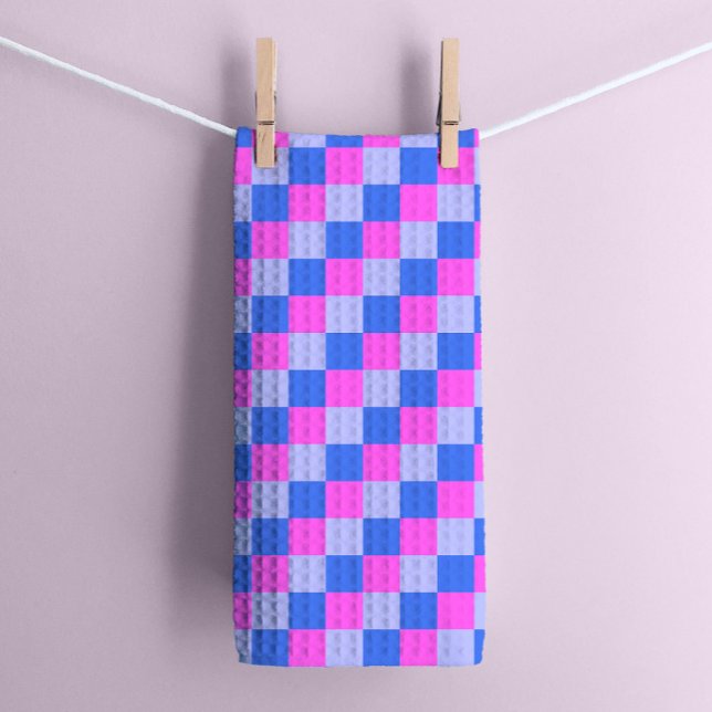 Lila Geometric Checkerboard Kitchen Towel Kökshandduk (Skapare uppladdad)