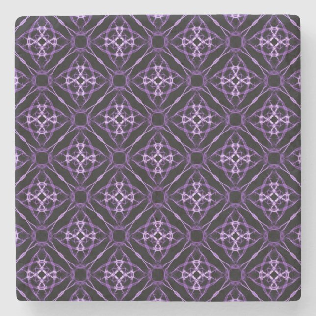 Lila Geometric Diamond Mönster Stenunderlägg (Framsidan)