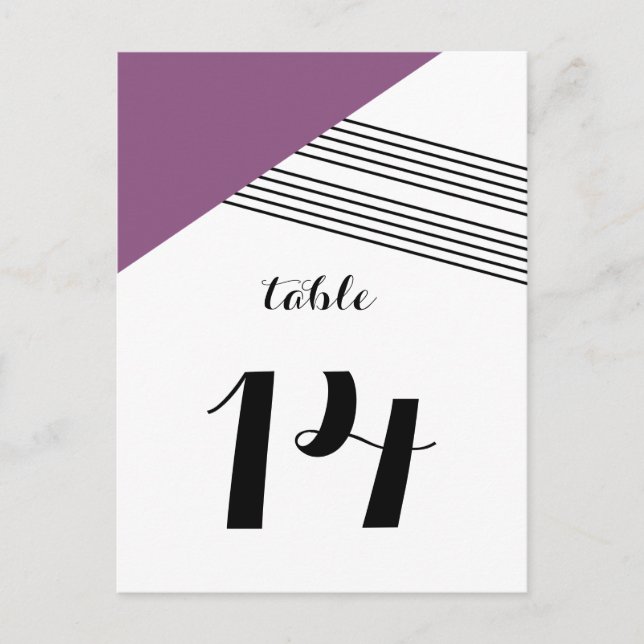Lila Geometric Rand Bord vykort (Framsida)