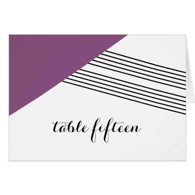 Lila Geometric Rand Bordsnummer Card Hälsningskort (Framsidan Horizontal)