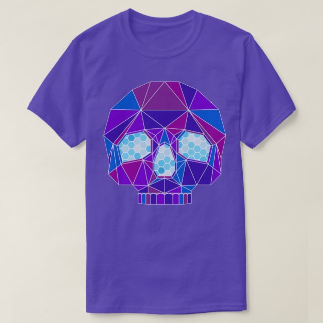 Lila Geometric Skull T Shirt (Design framsida)