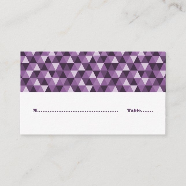 Lila Geometric Triangles Placera kort (Framsida)