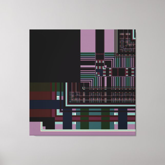 Lila Geometrisk Abstrakt Canvastryck (Framsida)