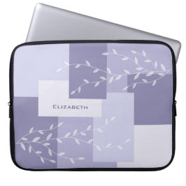Lila Geometrisk Botanisk Datorskydd Laptop Fodral