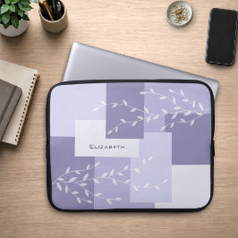 Lila Geometrisk Botanisk Datorskydd Laptop Fodral