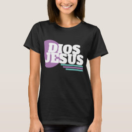 Lila Geometrisk Tro Dios Kristet Slang T Shirt