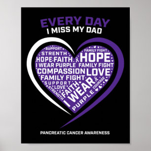 Lila ger i minnet av min Pappa pankreascancer Poster