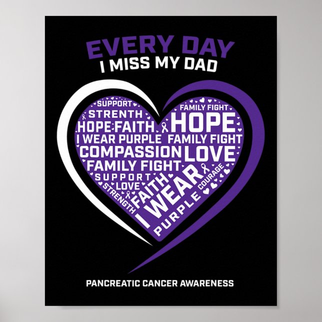 Lila ger i minnet av min Pappa pankreascancer Poster (Framsidan)