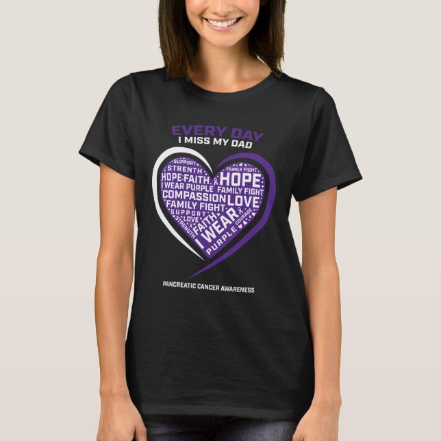 Lila ger i minnet av min Pappa pankreascancer T Shirt (Framsida)