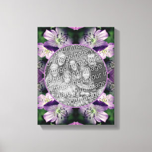 Lila Geranium Blomma Ram Skapa Ditt Eget Foto Canvastryck