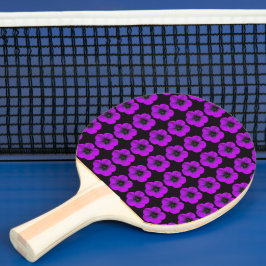 Lila Geranium-Blommönstret på Black Pingisracket