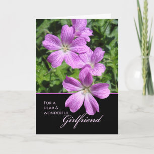 Lila Geranium Flowers Kort