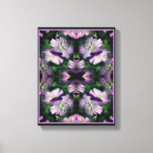 Lila Geranium Flowers Multiplied Abstrakt Canvastryck