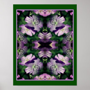 Lila Geranium Flowers Multiplied Abstrakt Poster