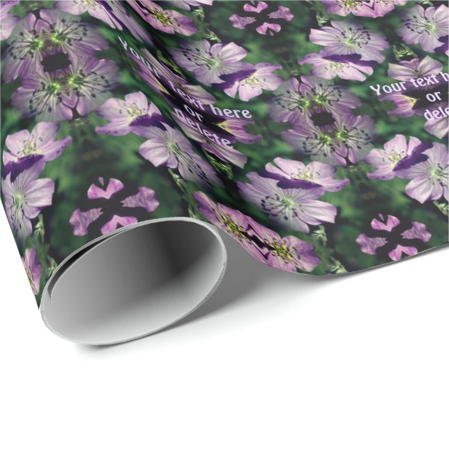 Lila Geranium Flowers Multiplied Personlig Presentpapper (Rullad Hörn)
