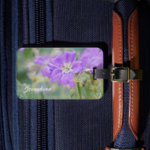 Lila Geranium Wildblomfoto med Anpassningsbar Info
