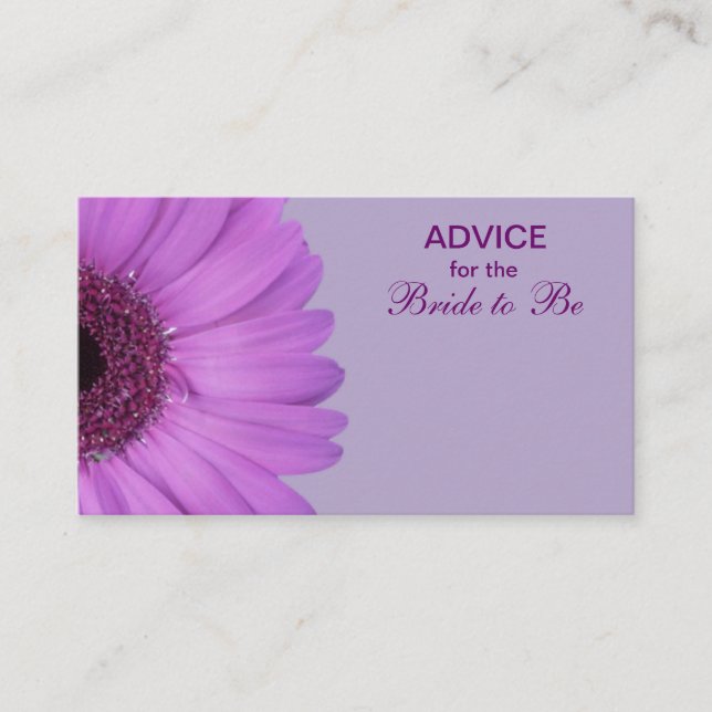 Lila Gerber Daisy Advice for Bride Rådkort (Framsida)