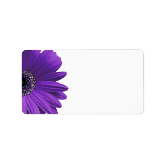 Lila Gerbera Daisy Blank Bröllop Adressetiketter