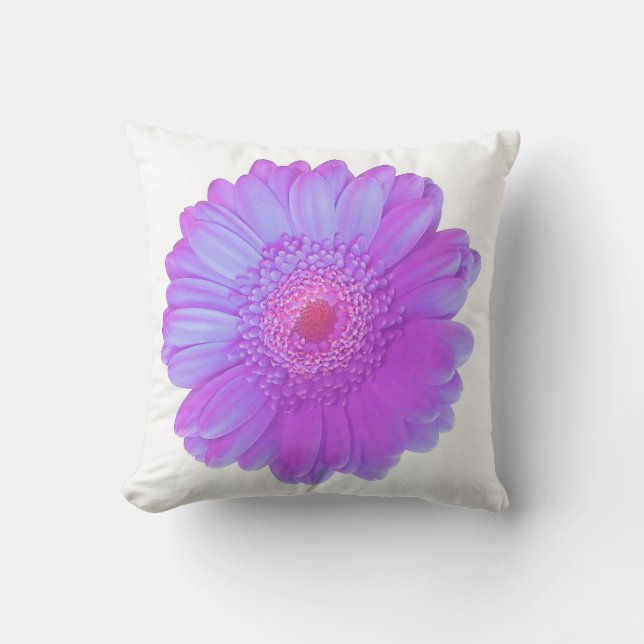 Lila gerbera tusensköna kudde (Framsida)