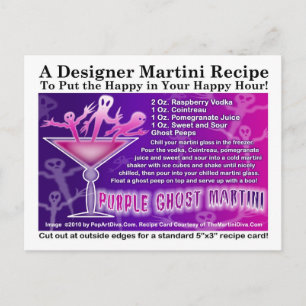 Lila Ghost Halloween Martini Recept Postkort Vykort