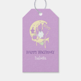 Lila Ghost Spooky One First Birthday Halloween Presentetikett