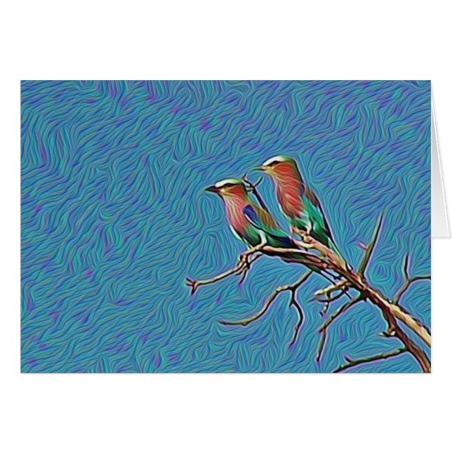 Lila gick mot rullar hälsningskort (Framsidan Horizontal)