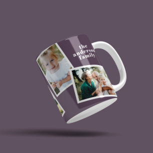 Lila gif för modern elegant med flera fotogrupper kaffemugg